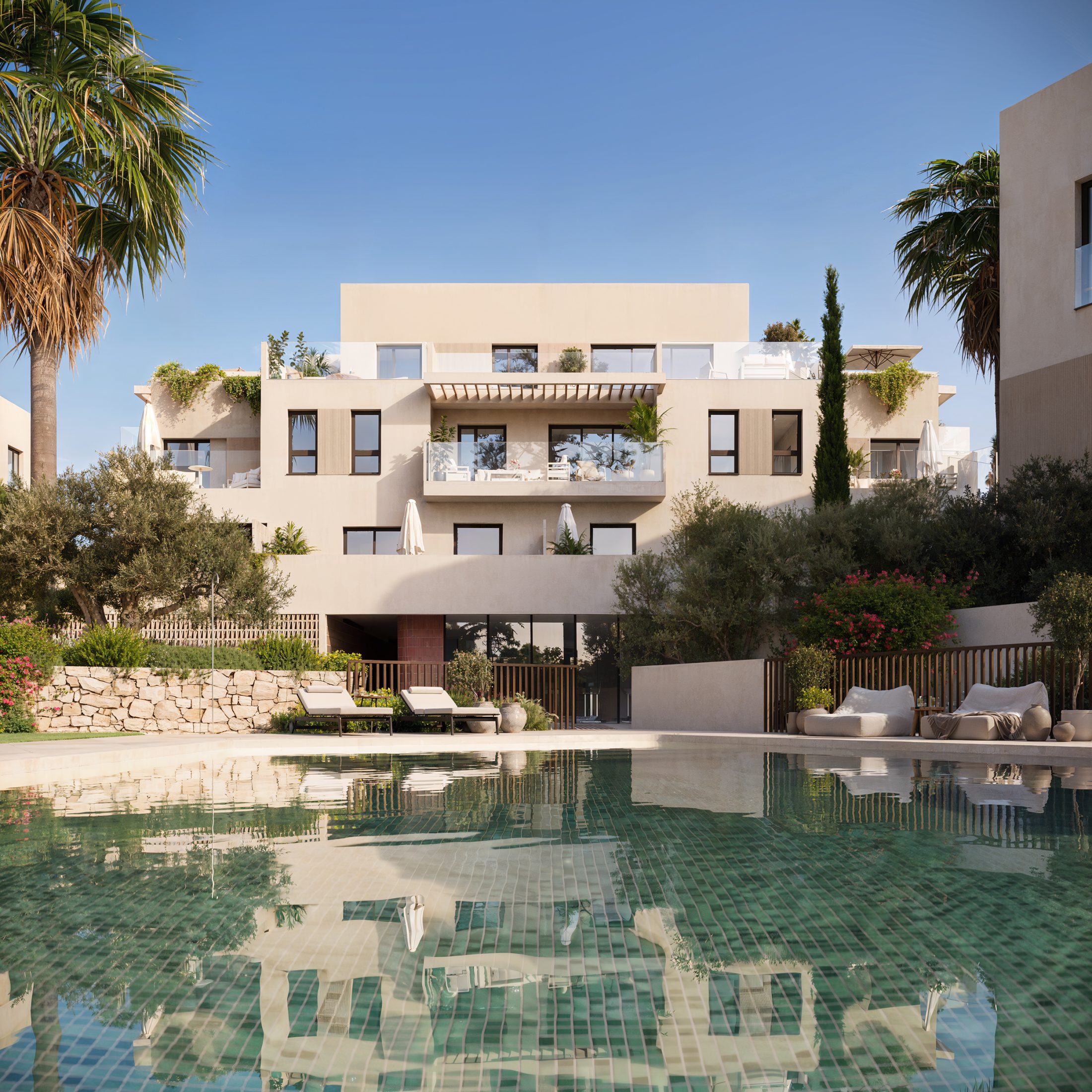 Viviendas exclusivas con piscina, wellness y vistas al mar